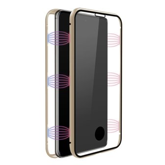 White Diamonds Cover 360&deg; Glass Voor Samsung Galaxy A71 Goud