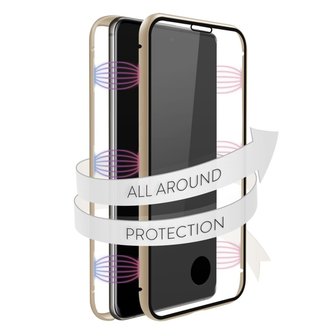 White Diamonds Cover 360&deg; Glass Voor Samsung Galaxy S20 Goud