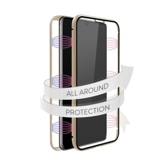 White Diamonds 360&deg; Glass Cover for Samsung Galaxy A41 Gold