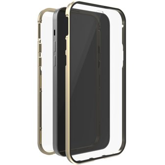 White Diamonds Cover 360&deg; Glass Voor Apple IPhone 13 Mini Goud