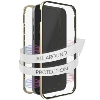 White Diamonds 360 Glas Cover Voor Apple IPhone 14 Goud