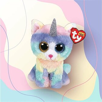 TY Beanie Boos Knuffel Eenhoorn Kat Heather 15 cm