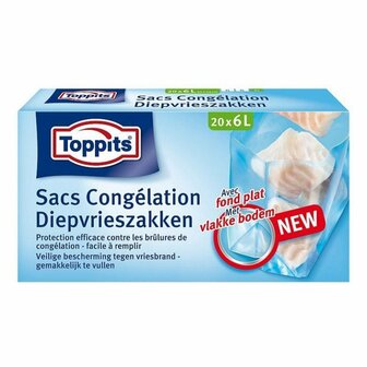 Toppits Diepvrieszakjes 6L 20 Stuks