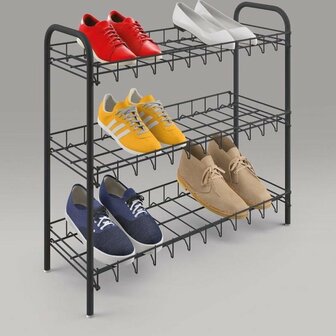 Metaltex Shoe Schoenenrek 3 Etages 64x23x59 cm Zwart