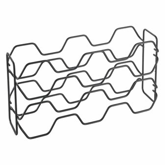 Metaltex Wijnrek Hexagon voor 10 Flessen 43x12x22 cm Zwart