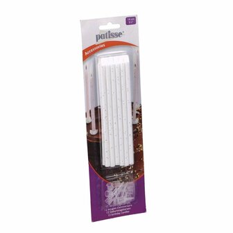 Patisse Verjaardagskaarsjes 14 cm 12 Stuks Wit