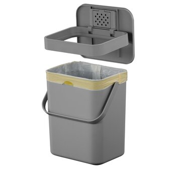 EKO Puro II Foodwaste Caddy Afvalemmer 5L Grijs