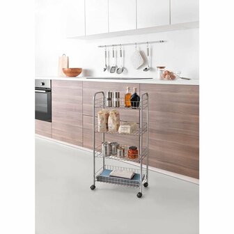 Metaltex Keuken/Badkamer Opbergtrolley Ascona 41x23x84 cm Wieltjes