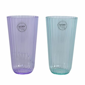 Drinkglas Kunststof 2 Assorti Kleur 15cm