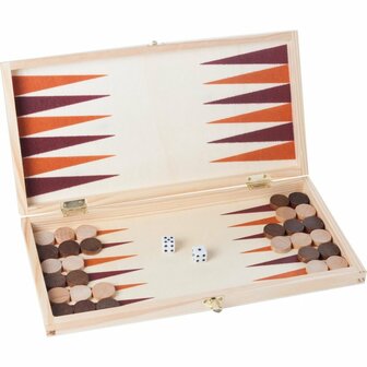 Longfield Schaak en Backgammon Houten Cassette 30x16x4 cm