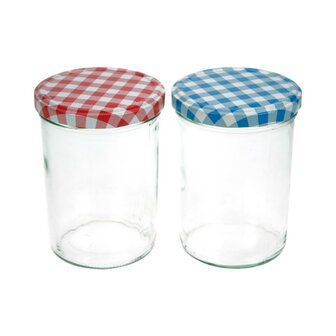 Jampotten 440 ml 6 Stuks Glas/Transparant/Rood/Blauw