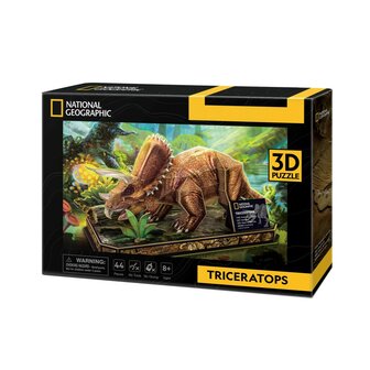 National Geographic Houten 3D Puzzel Triceratops 44 Stukjes