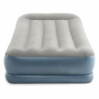 Intex 64116ND Pillow Rest Mid-Rise 1-Persoons Luchtbed 191x99x30 cm + Ingebouwede Pomp Grijs/Blauw