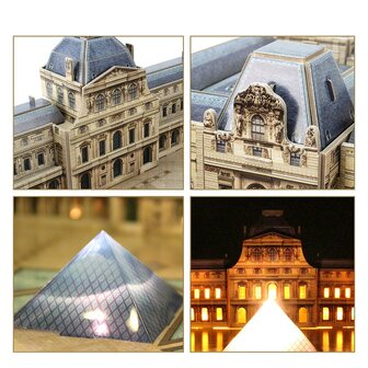 Cubic Fun 3D Puzzel The Louvre + LED Verlichting 137 Stukjes