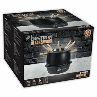 Bestron AFD850BW Fondueset Zwart/Hout