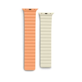 Hama Fantastic Feel Magneet-Polsband voor Apple Watch 42/44/45/49 mm Oranje/Beige