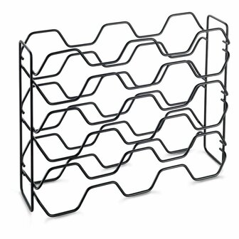 Metaltex Wijnrek Hexagon voor 15 Flessen 43x12x34 Zwart