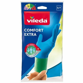 Vileda Handschoenen Comfort Extra Werkhandschoenen S Latex/Blauw