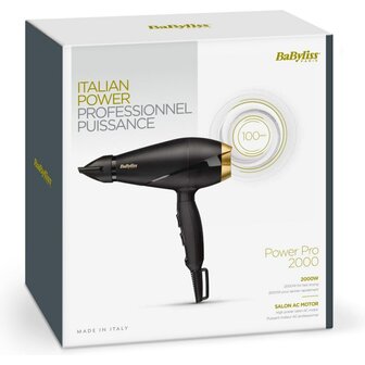 Babyliss 6704E Power Pro 2000 F&ouml;hn Zwart/Goud