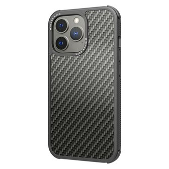 Black Rock Cover Robust Real Carbon Voor Apple IPhone 13 Pro Zwart