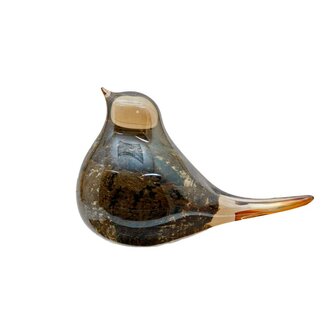 Glazen Sculptuur Vogel 16x6x10 cm Amber