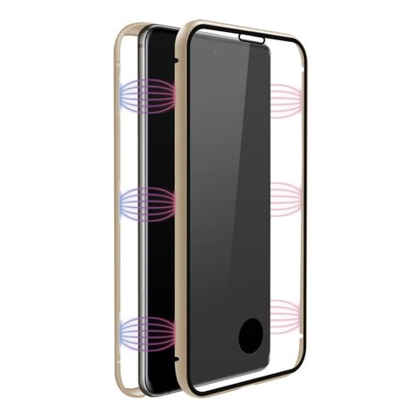 White Diamonds Cover 360° Glass Voor Samsung Galaxy A71 Goud