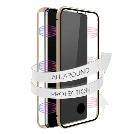 White Diamonds Cover 360° Glass Voor Samsung Galaxy A71 Goud