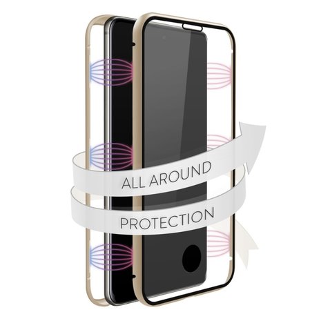 White Diamonds Cover 360° Glass Voor Samsung Galaxy S20 Goud