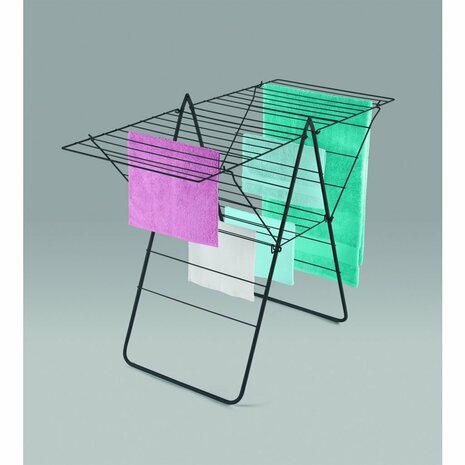 Metaltex Rotterdam Droogrek 25 m Drooglijn 134x58x98 cm Zwart