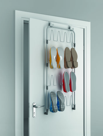 Tomado-Metaltex Over The Door Space Saver Shoes@Door Schoenenetage voor Deur Zilver