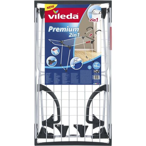 Vileda Premium 2in1 Droogrek 18 m Drooglengte Wit/Zwart