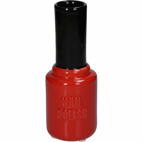 Nagellak Vaas 7x7x18.5 cm Rood/Zwart