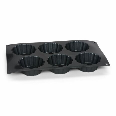 Patisse Mini Taartvorm 6 Vaks 29x17 cm Zwart/Siliconen