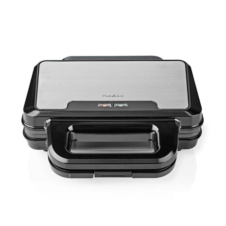 Nedis KASG100FBK Sandwich Maker Zwart/Zilver