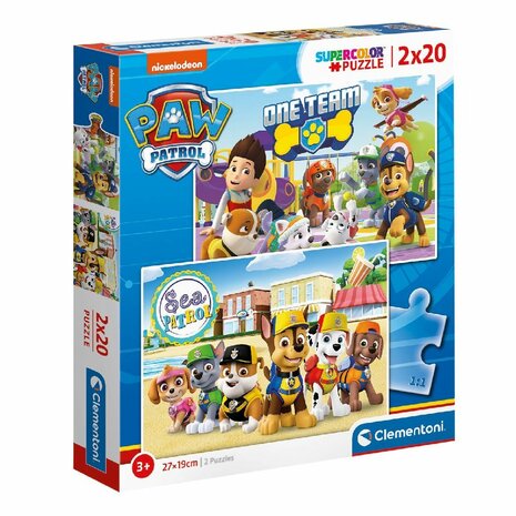 Clementoni Supercolor Puzzel Paw Patrol 2x20 Stukjes