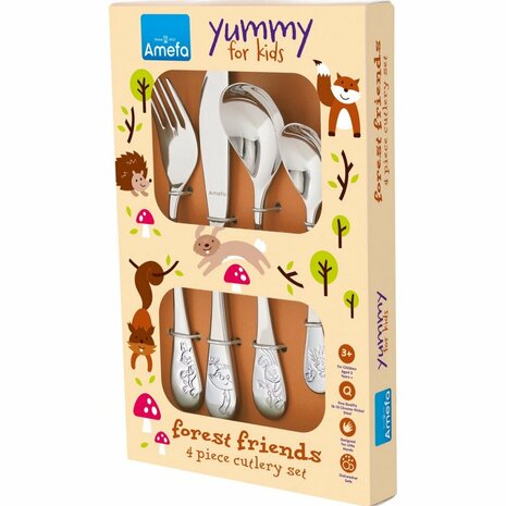 Amefa Kinderbestek Forrest Friends 4-delig Zilver