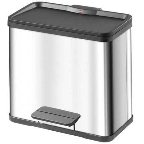 Hailo 0630-200 Öko Duo Plus L Pedaalemmer 17+9L RVS/Zwart