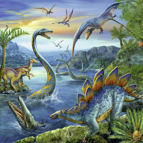 Ravensburger 3 Dinosauriërs Puzzels 3x49 Stukjes