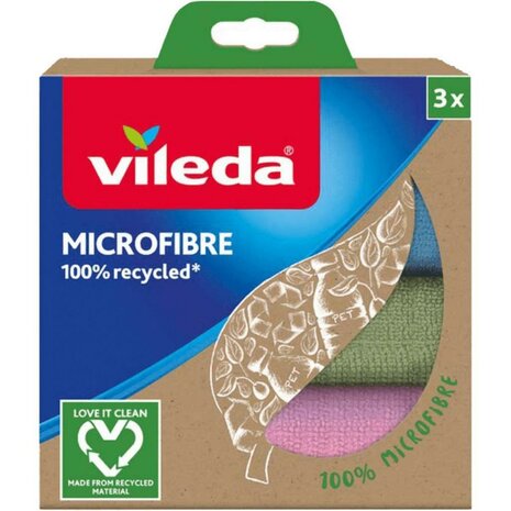 Vileda 100% Recycled Microvezeldoekjes 3 Stuks