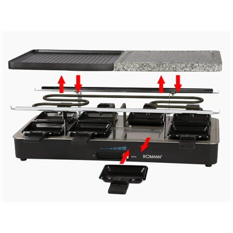 Bomann RG 2279 CB 2in1 Raclette-Grill 1200-1400W