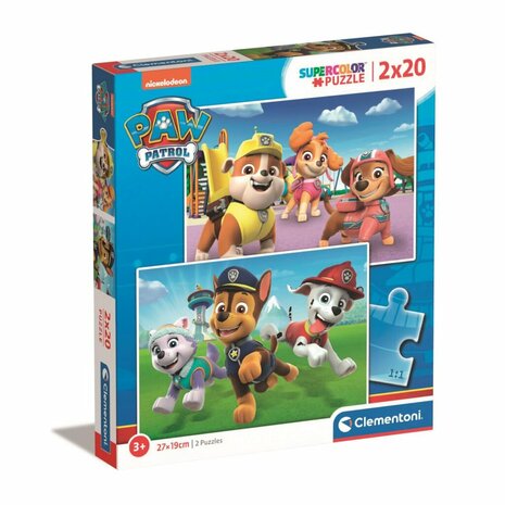 Clementoni Supercolor Puzzel Paw Patrol 2x20 Stukjes