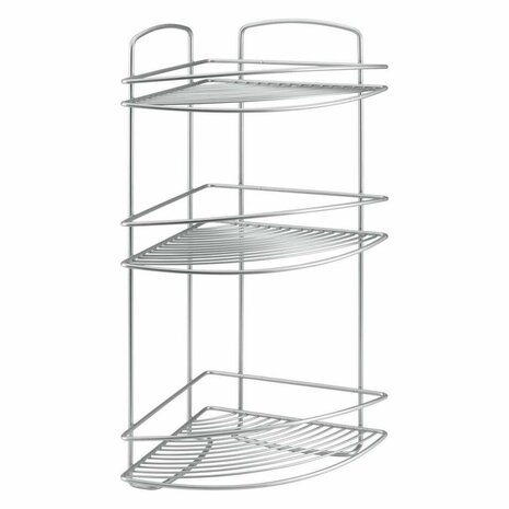 Metaltex Onda Badkamer-Hoekrek 3 Etages 22x22x53 cm Zilver