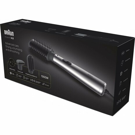 Braun AS4.3 BRAS430E Föhnborstel 1000W Zwart/Zilver