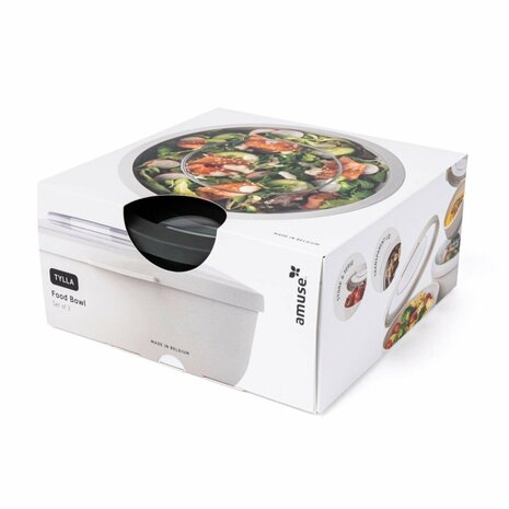 Amuse Tylla Foodbowl 200 + 1000 + 2000 ml Zwart